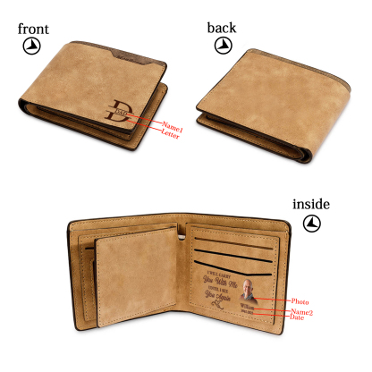 Custom Wallet for Men – Personalized Engraved Leather Wallet for Dad – Photo, Name & Date Customisation | Lorajewel