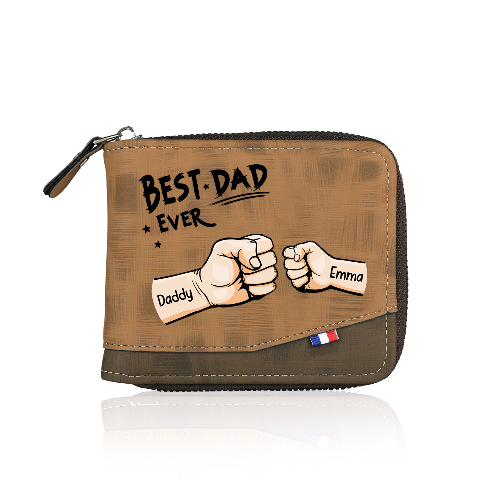 2 Names & 1 Text Custom Wallet for Men – Personalized Best Dad Gift, Perfect for Father's Day | Lorajewel