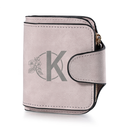 Personalized Photo & Initial & Birthflower PU Leather Wallet for Women | Lorajewel