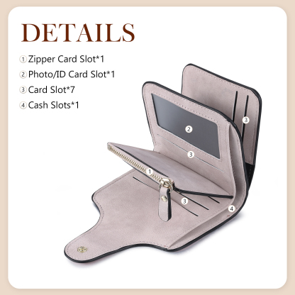 Personalized Photo & Initial & Name PU Leather Wallet for Women | Lorajewel