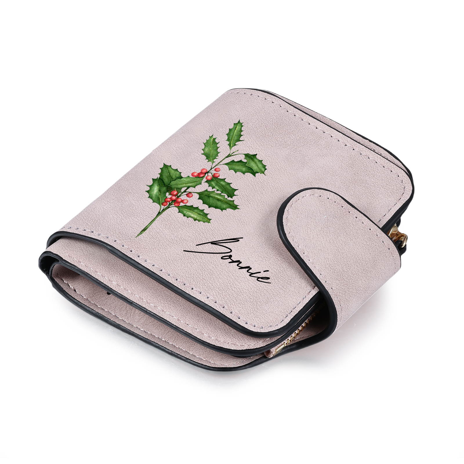 1 Name Personalized Birth Flower Women's Wallet - Custom Purse for Mom | Lorajewel