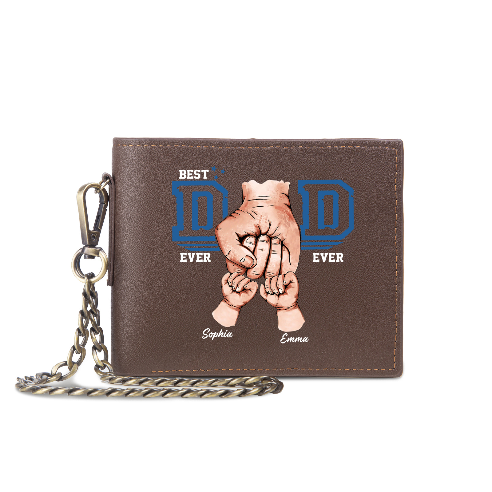 2 Name & 1 Photo Personalized Best Dad Wallet – Custom Father's Day Gift | Lorajewel