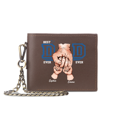 2 Name & 1 Photo Personalized Best Dad Wallet – Custom Father's Day Gift | Lorajewel
