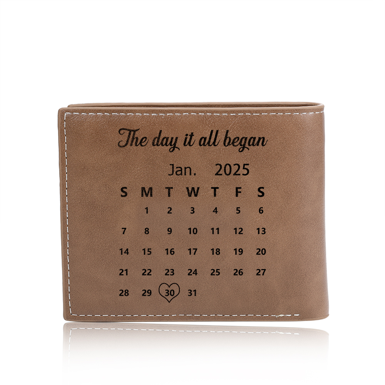 Personalised Couple Photo Leather Wallet For Men