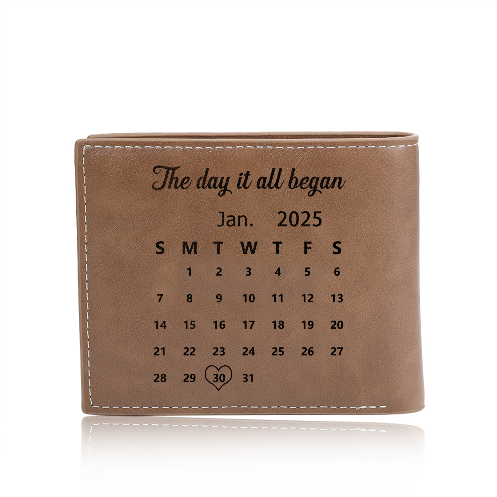 Personalised Couple Photo Leather Wallet For Men