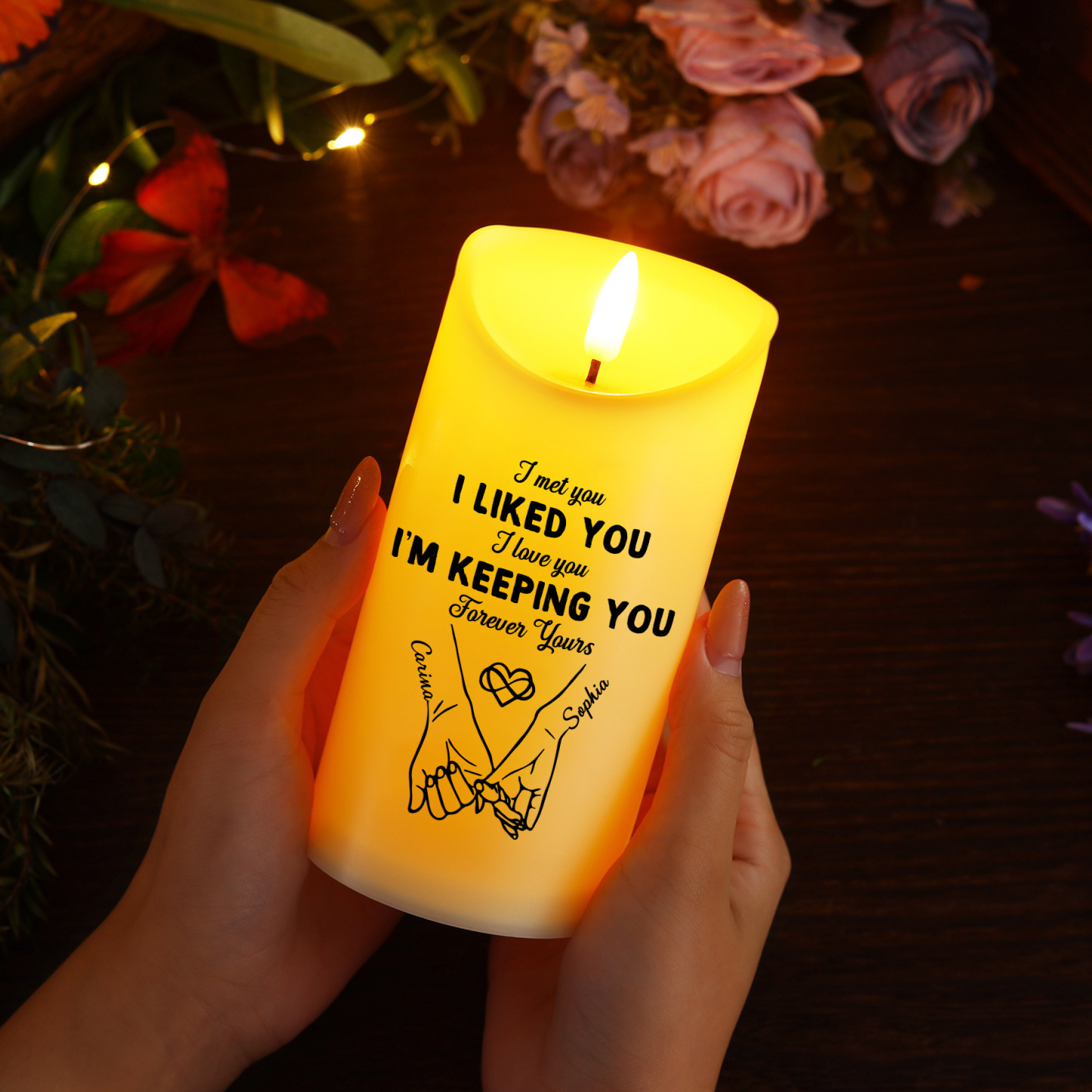 Personalized Couple LED Candle with 2 Names