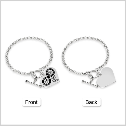 Personalized Memorial Steel Infinity Heart Photo Bracelet