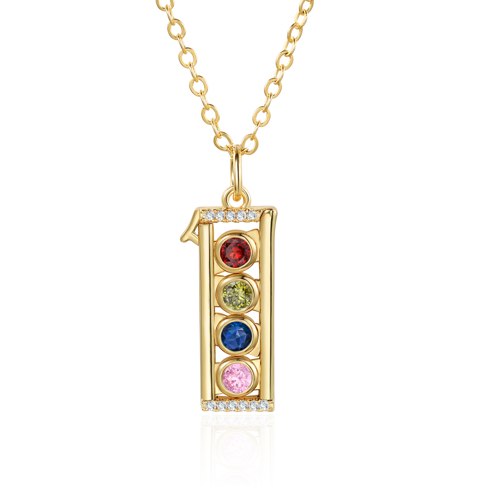 Personalized family necklace with 1–6 birthstones – a unique gift for Mom or Grandma