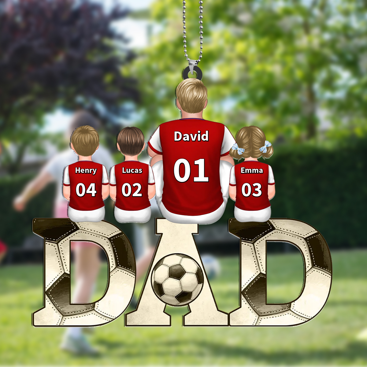 Personalized Soccer Jersey Dad Family Ornament