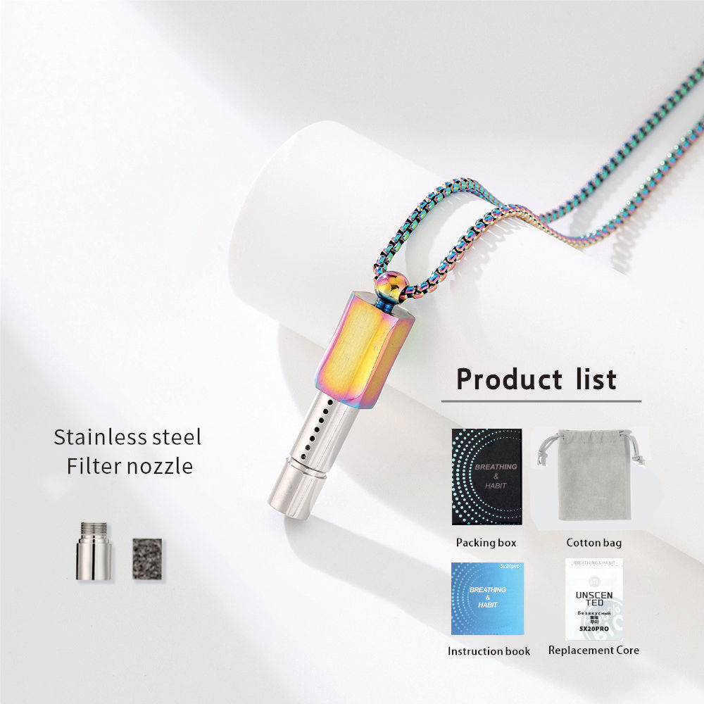 Adjustable Stainless Steel Breath Trainer Necklace