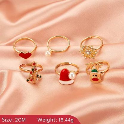 Christmas Adjustable Rings Set Ideal Gift for Family Members