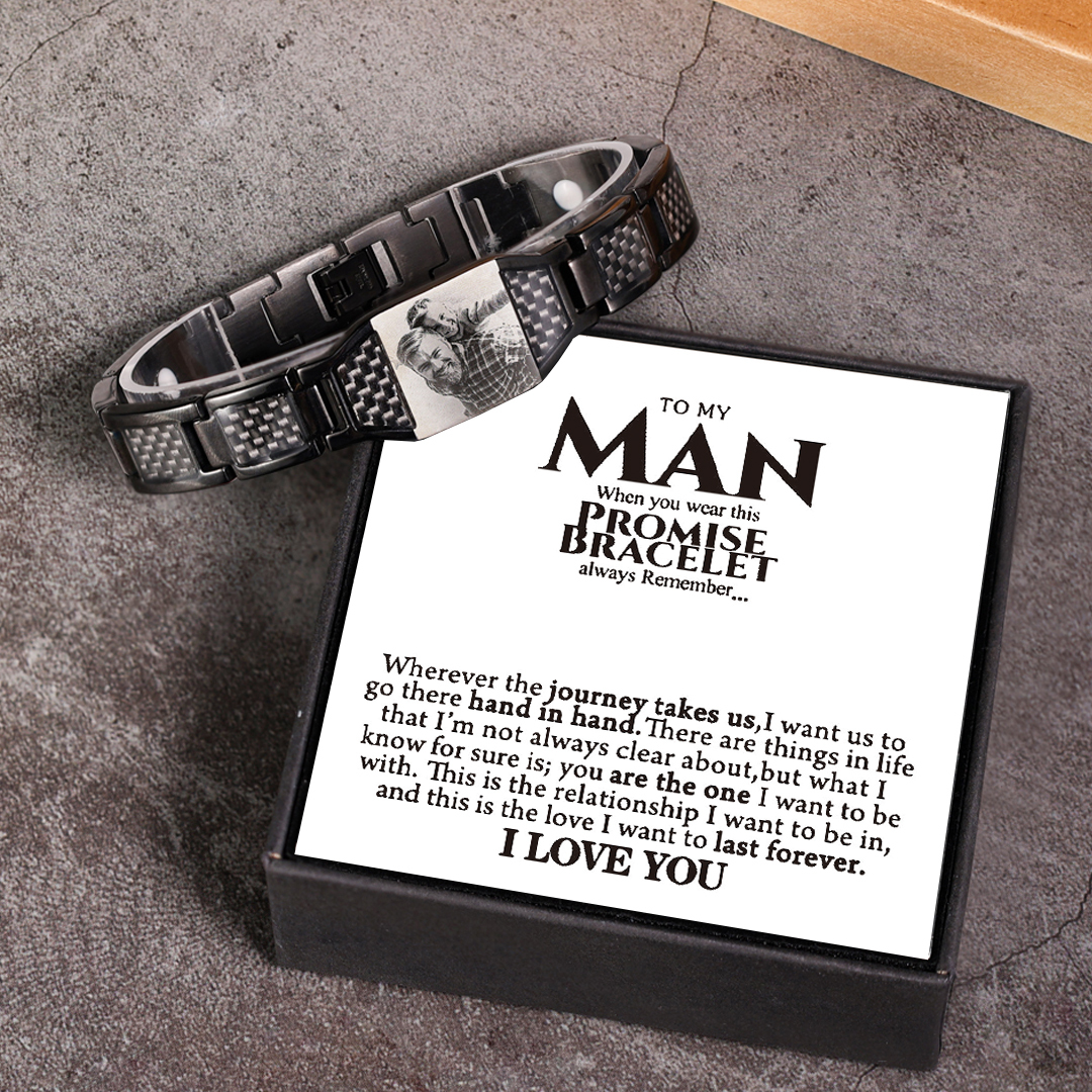 Men Magnetic Bracelet Personalized Photo Bracelet for Him
