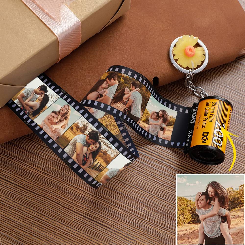 Photo Keychain Personalized Film Camera Roll Multiphoto Colorful Romantic Gifts For Lovers