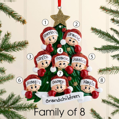 Personalized Family Christmas Ornament Custom 8 Names Hanging Ornament Gifts For Family