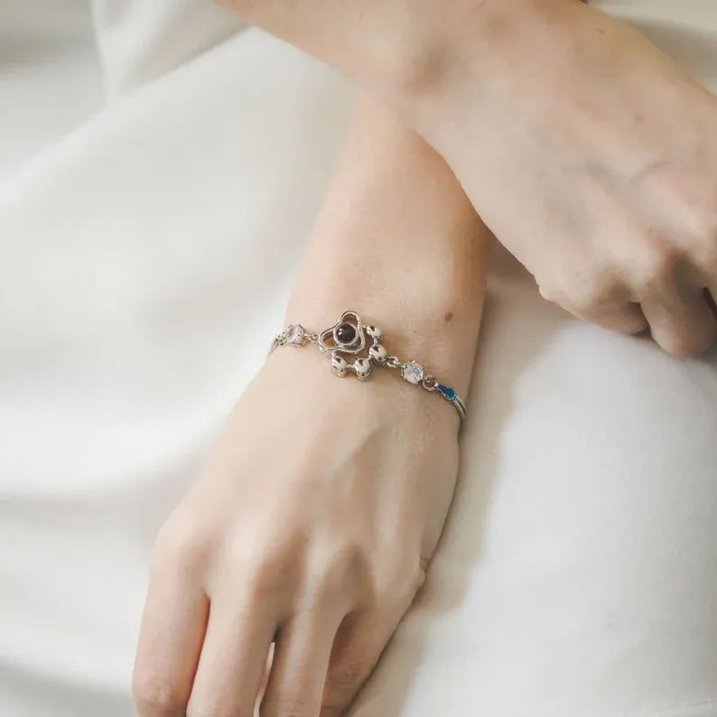 Paw Projection Bracelet Personalized Photo Bracelet Creative Gift for Her