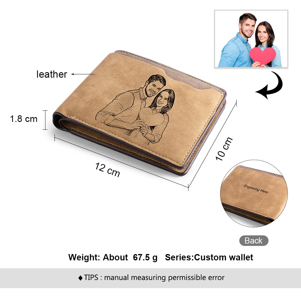 Men Wallet Personalized Photo Wallet With Engraving