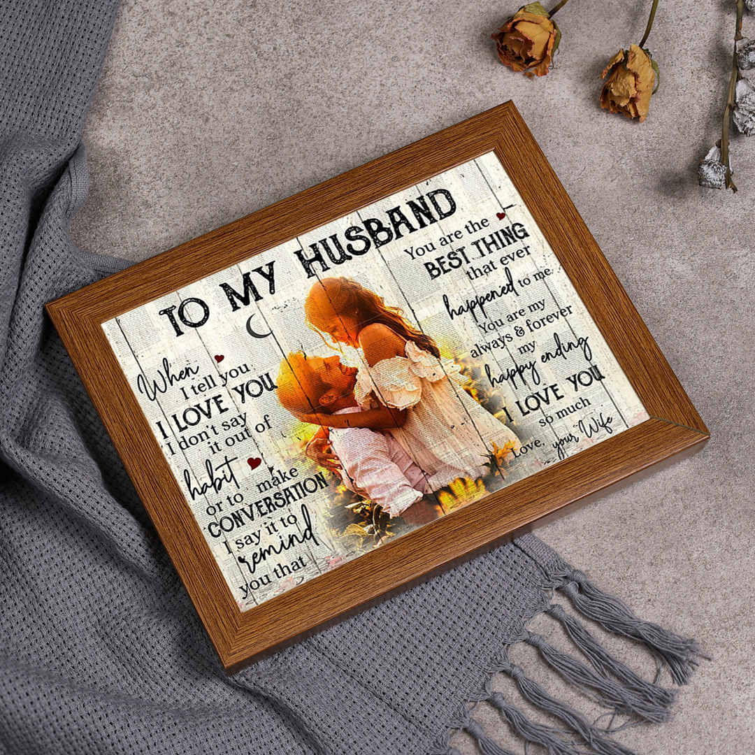 To My Husband Photo Frame Personalized LED Light Shadow Box