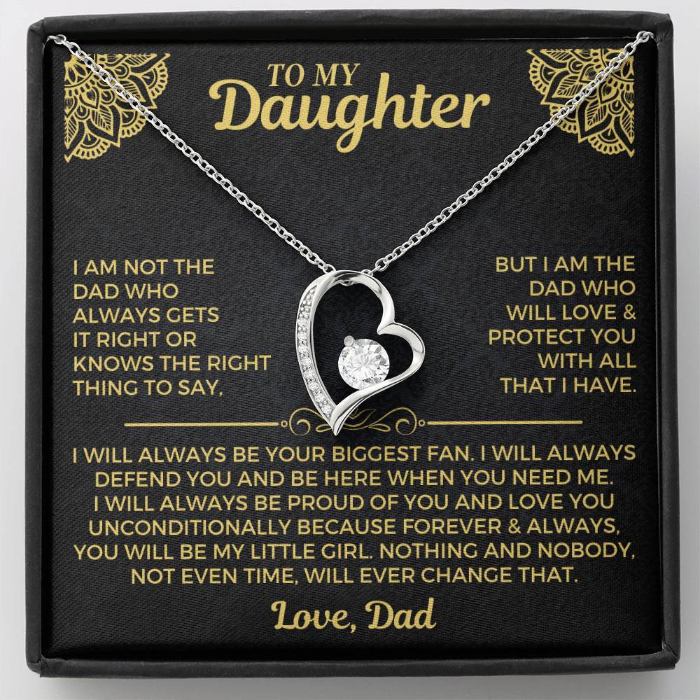 To My Daughter Heart Necklace Dad to Daughter Necklace Birthday Gift for Her - I Will Always Be Proud Of You