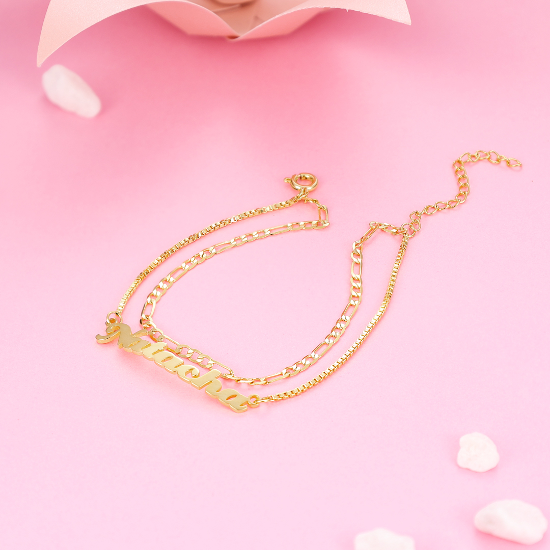 Personalized Name Anklet Double Layers Classic Anklet for Women