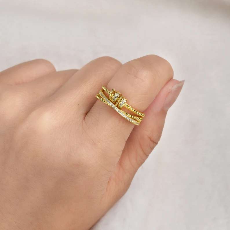 To My Daughter-S925 Spinning Bead Fidget Ring Gifts For Daughter