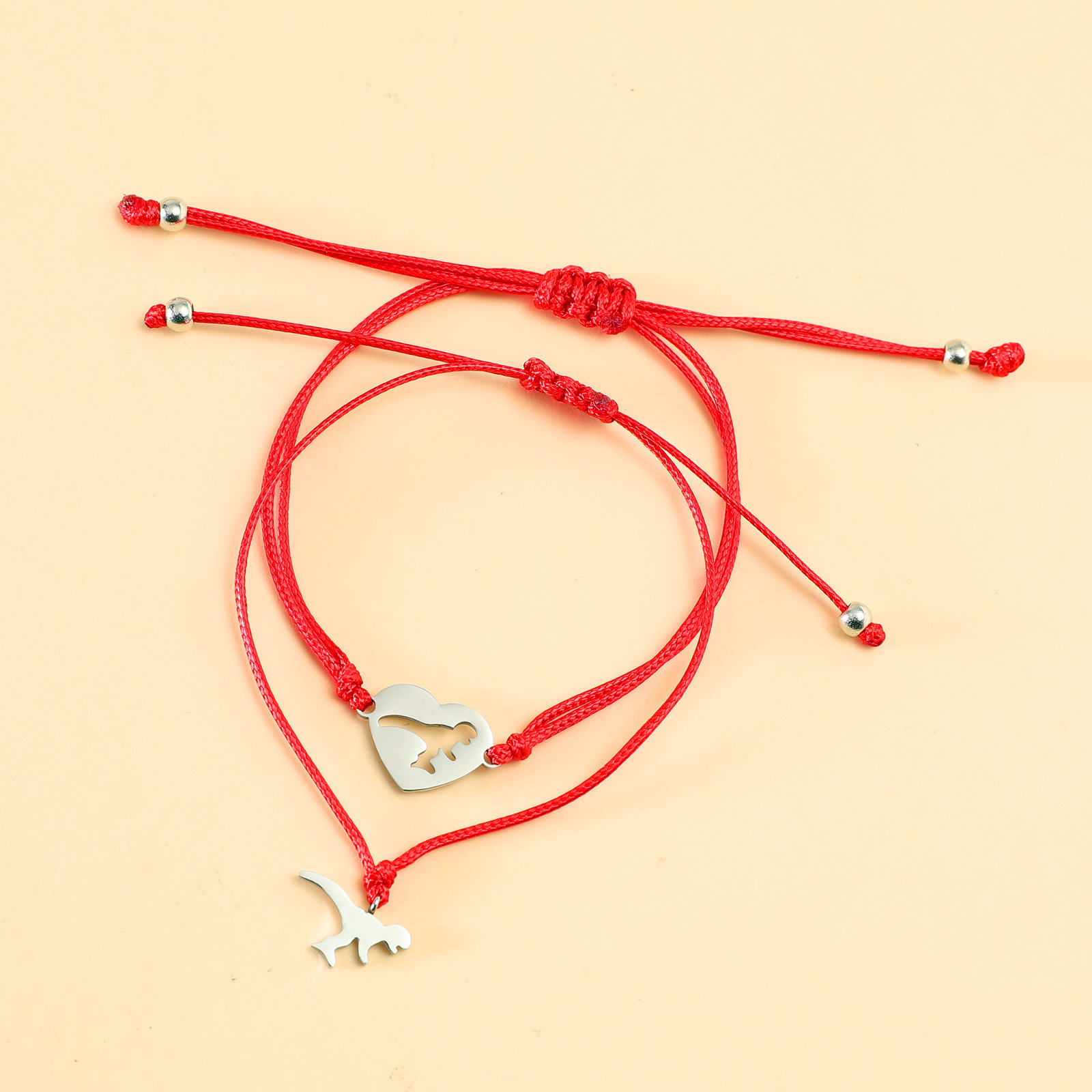 Back to School Matching Wish Dinosaur Bracelets Set for Women Teen Girls Boys