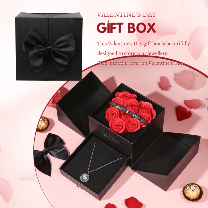 Red Rose Exquisite Jewelry Box Storage Box Valentine's Day Gift Packaging Box