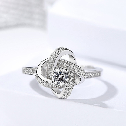 Love Knot Rings Personalized Birthstone Rings S925 Sterling Silver Birthday Gifts For Women