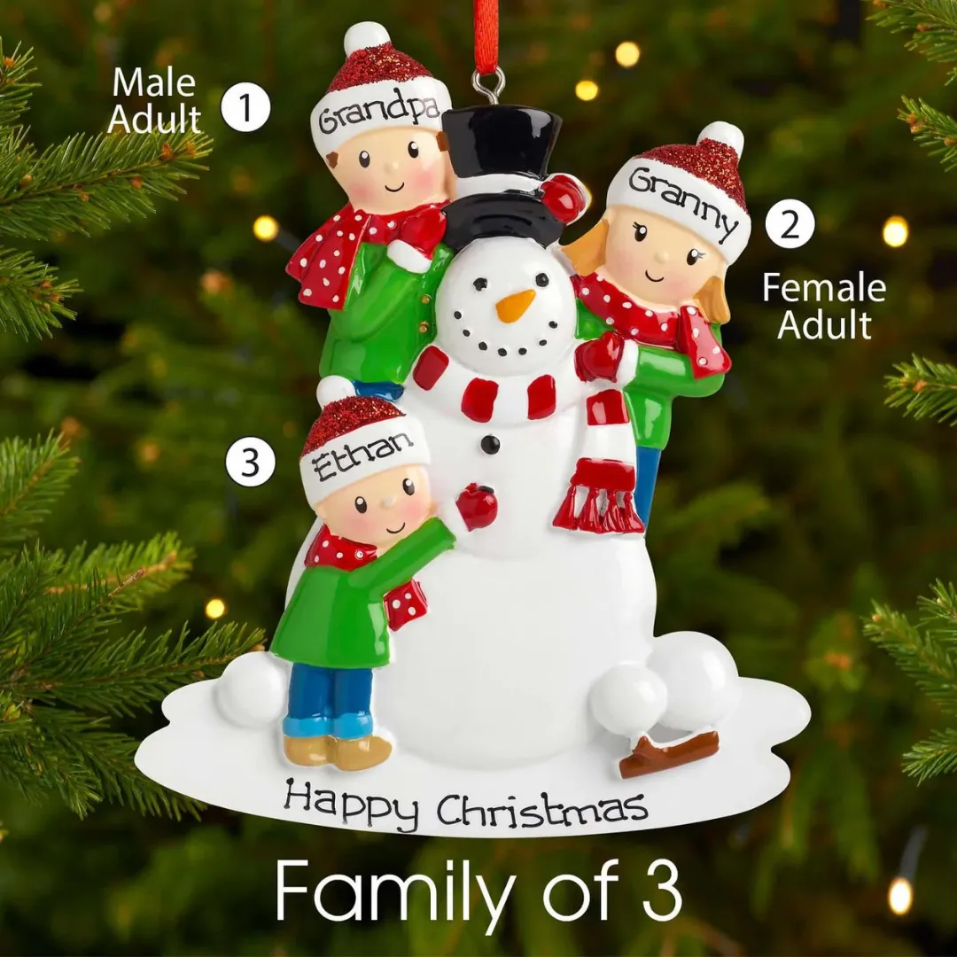 Personalized Family Christmas Ornament Custom 5 Names Hanging Ornament Gifts For Family