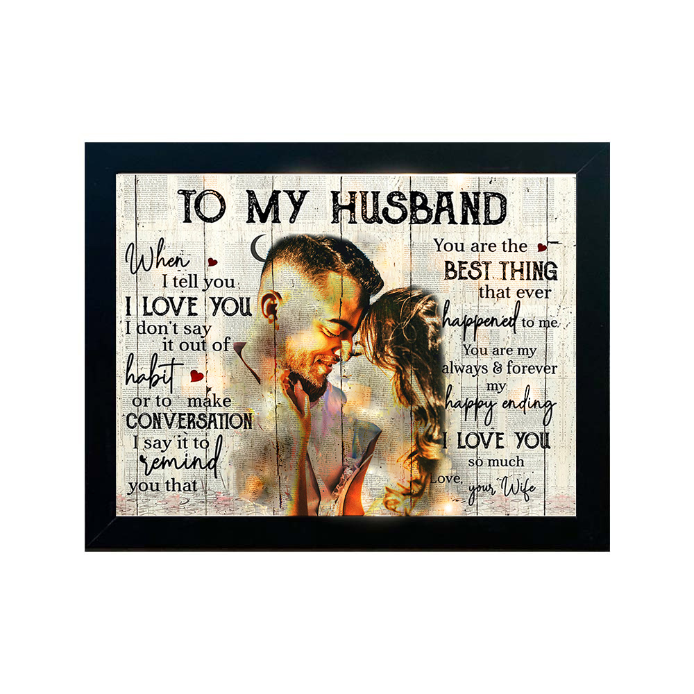 To My Husband Photo Frame Personalized LED Light Shadow Box