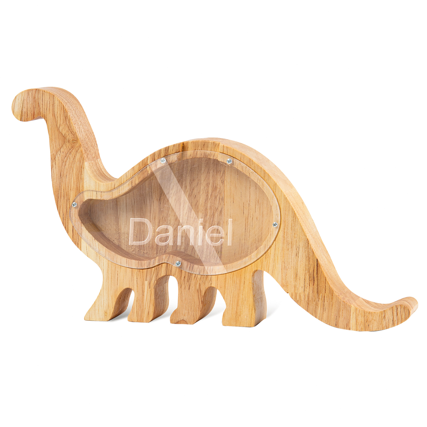 Personalized Dinosaur Wooden Piggy Bank Custom Name Gifts for Kids