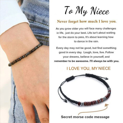 To My Niece I Love You Morse Code Bracelet Birthday Graduation Gift