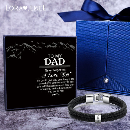 Men Leather Bracelet with 1 Bead Two Layers Custom Bracelet Father Gifts