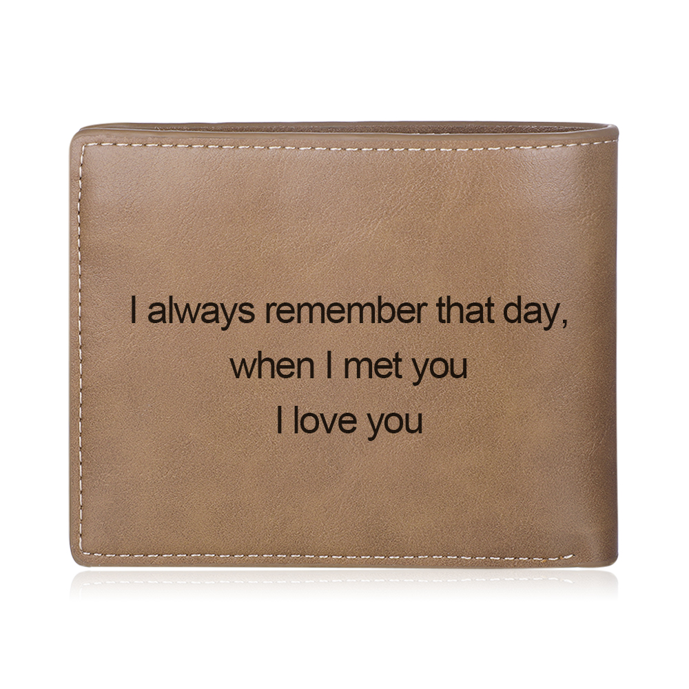 Men's Photo Custom Wallet Brown Gifts for Him