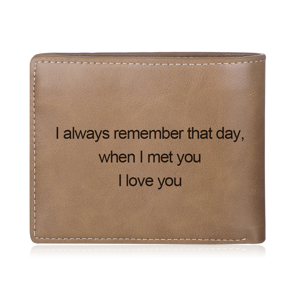 Men's Photo Custom Wallet Brown Gifts for Him