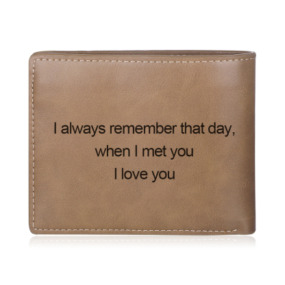 Men's Photo Custom Wallet Brown Gifts for Him