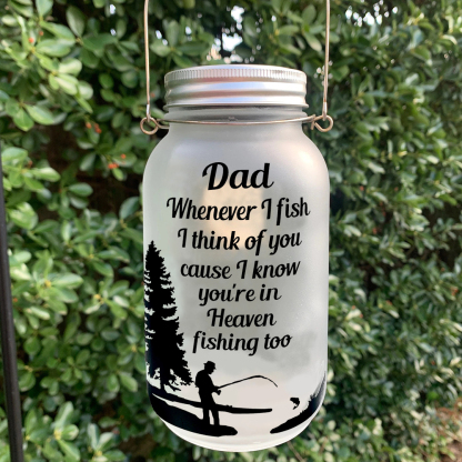 Memorial Mason Jar Night Light I Know You're in Heaven Fishing Too Led Lamp