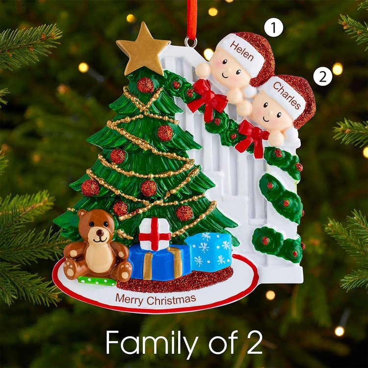 Personalized Family Christmas Ornament Custom 7 Names Hanging Ornament Gifts For Family