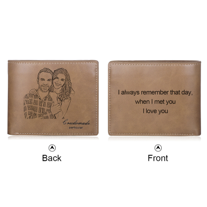 Men's Photo Custom Wallet Brown Gifts for Him