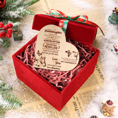 To My Granddaughter Customized Wooden Heart Candle Holder "believe deep in your heart"