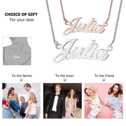 Classic Style Personalized Name Necklace Gift