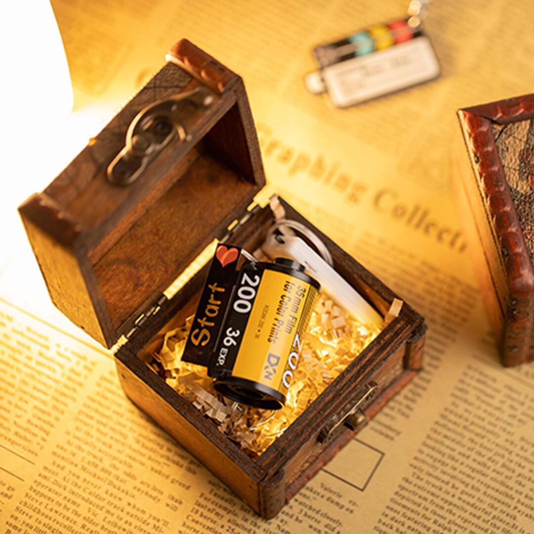 Personalized 15 Pictures Photo Keychain Personalized Film Camera Roll Multiphoto Colorful Romantic Gifts For Lovers