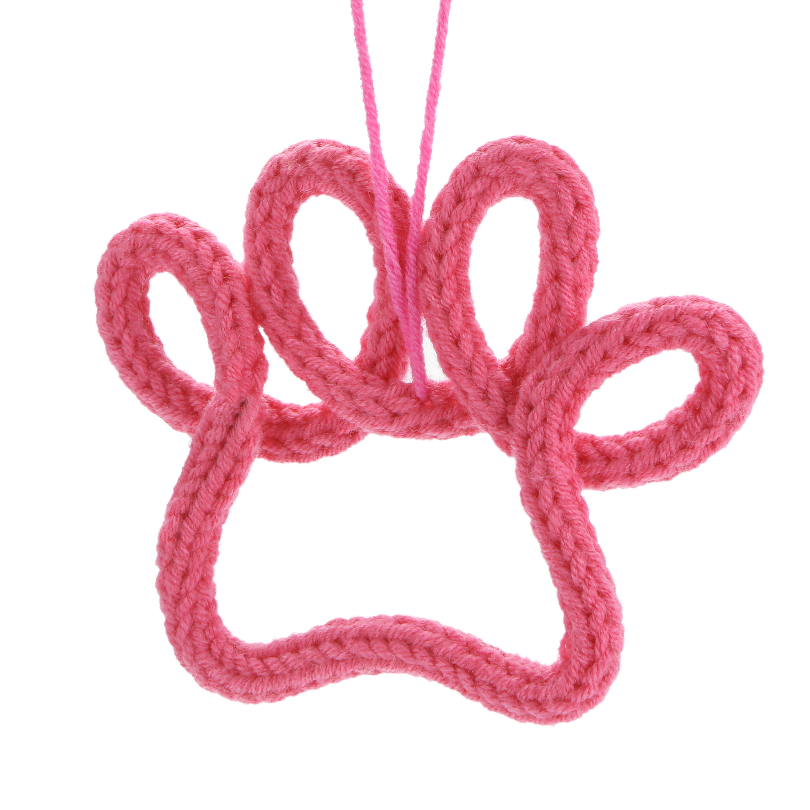 Personalized Beaded Name Crochet Paw Print Ornament