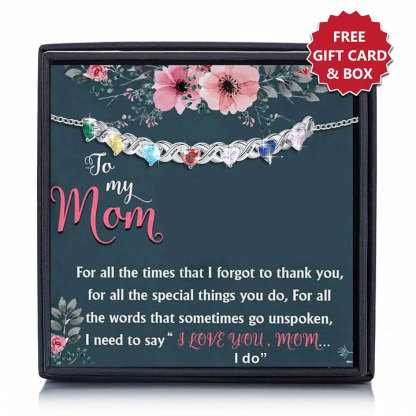 Family Custom Bracelet Heart Personalized with 7 Birthstones