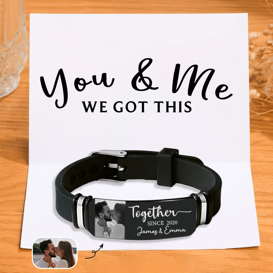 Personalized Men Bracelet You and Me We Got This Gift Set for Him