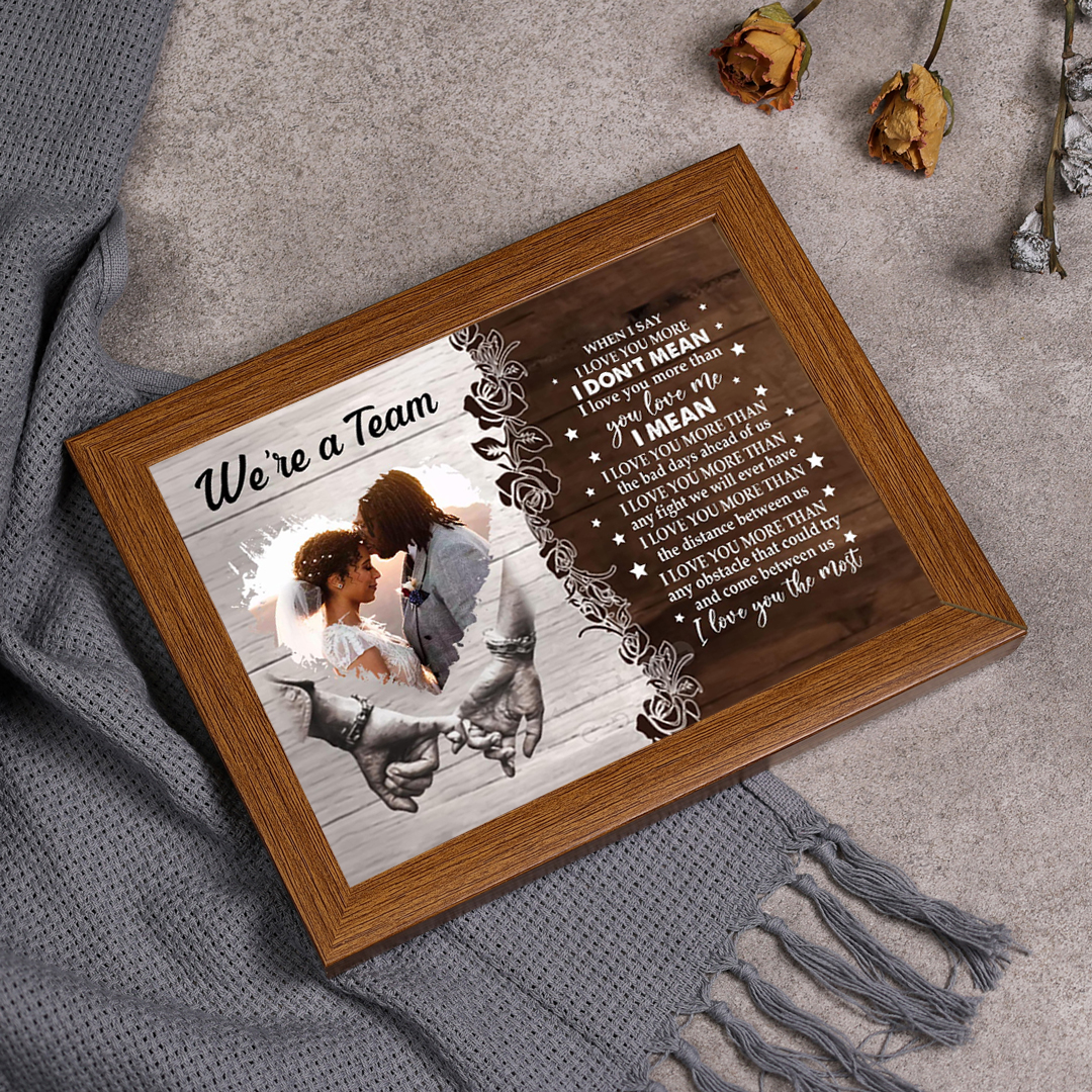 We're A Team Photo Frame for Couple Personalized LED Light Shadow Box