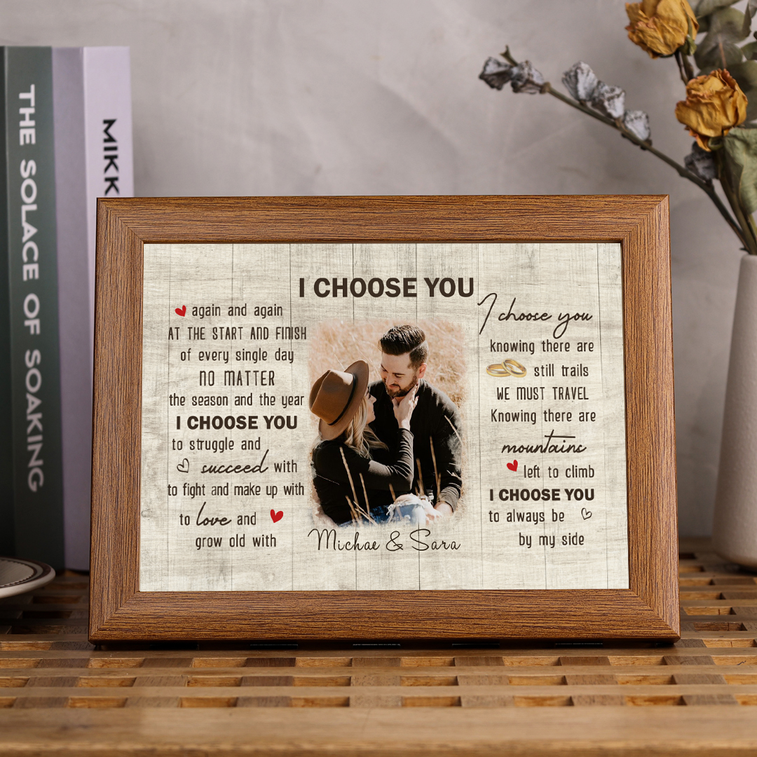Personalized Photo Frame I Choose You LED Light Shadow Box Valentine's Day Gifts