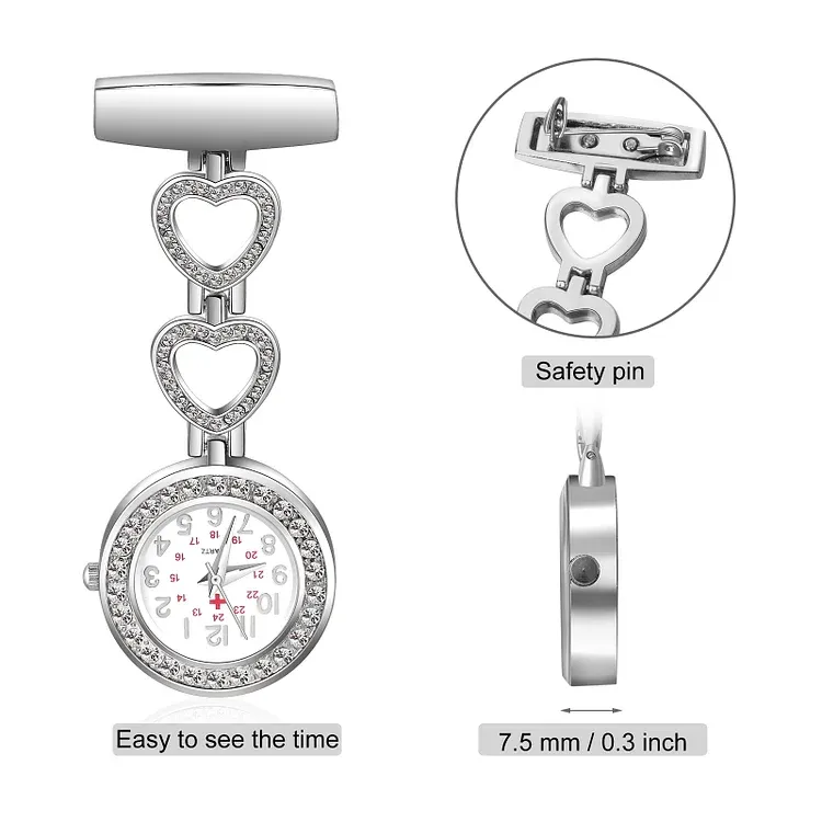 Personalized Name & Text Nurse Watch Portable Nurse Watch with Lapel Pin Gift for Doctor/Nurse