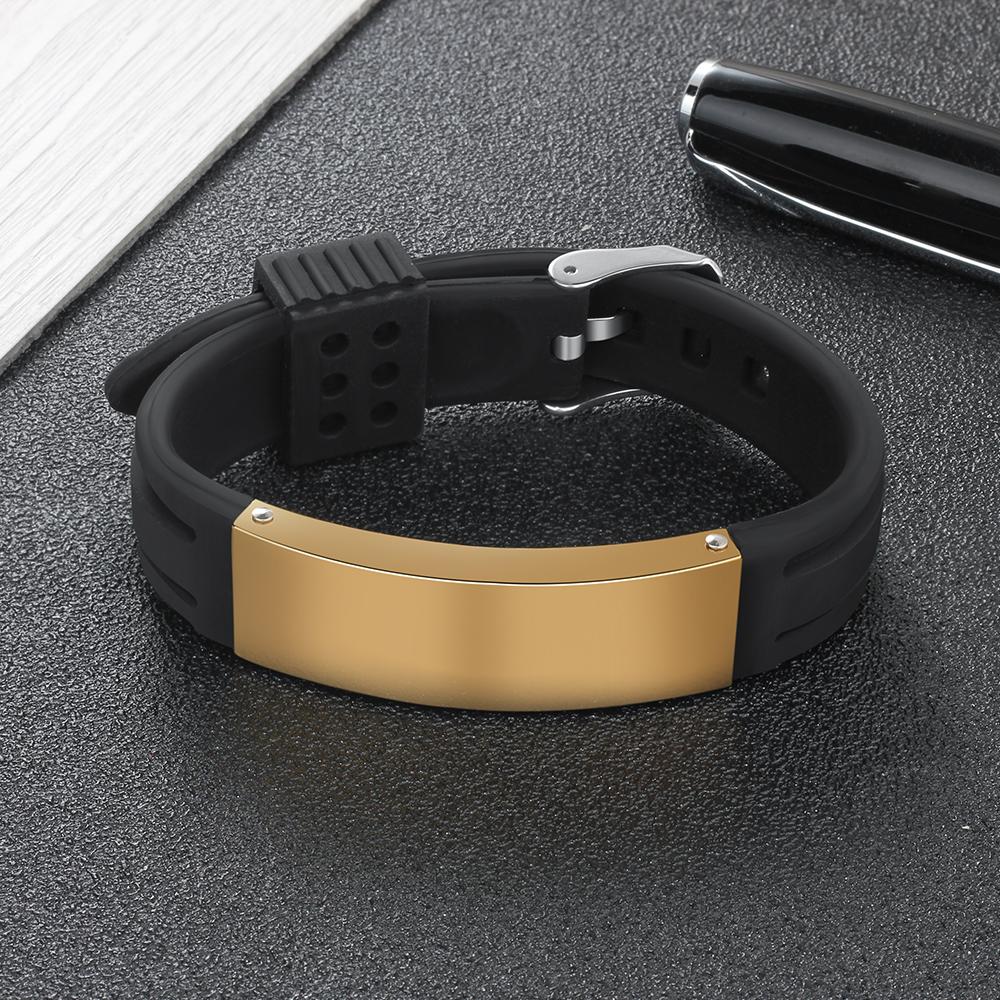 Engraved Medical Alert Bracelet Adjustable Silicone Waterproof Bracelet Women Men Personalized Emergency ID Wristband Multii Color