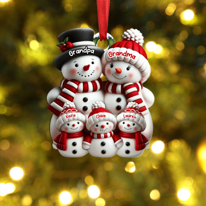 Personalized Family Snowmen Christmas Tree Decoration Ornament