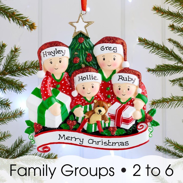 Personalized Family Christmas Ornament Custom 2 Names Hanging Ornament Gifts For Family